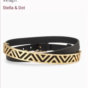 Stella & Dot Ally double wrap leather bracelet